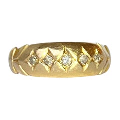 Edwardian Diamond 18 Carat Gold Band Ring