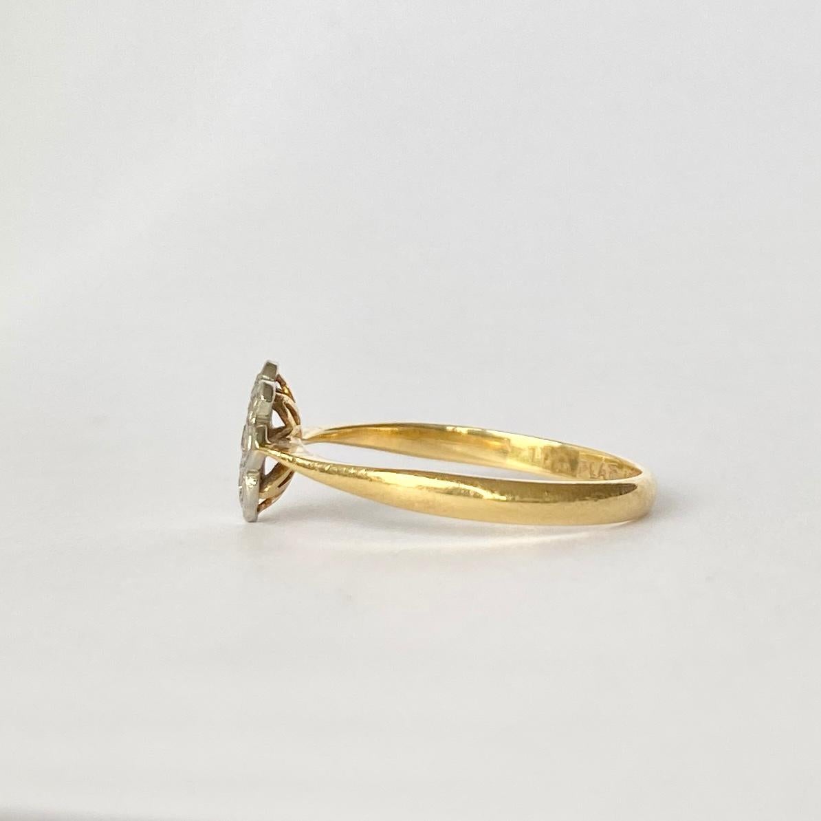 Ring aus 18 Karat Gold mit edwardianischem Diamanten (Rundschliff) im Angebot