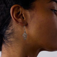 Edwardian diamond 18k two tone gold earrings