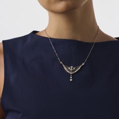 Edwardian diamond 18k yellow gold and platinum necklace