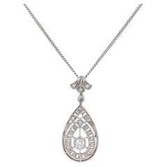 Edwardian diamond 18k yellow gold and platinum necklace