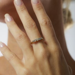 Edwardian 18k Yellow Gold Wedding Band with Five Diamonds, 1927