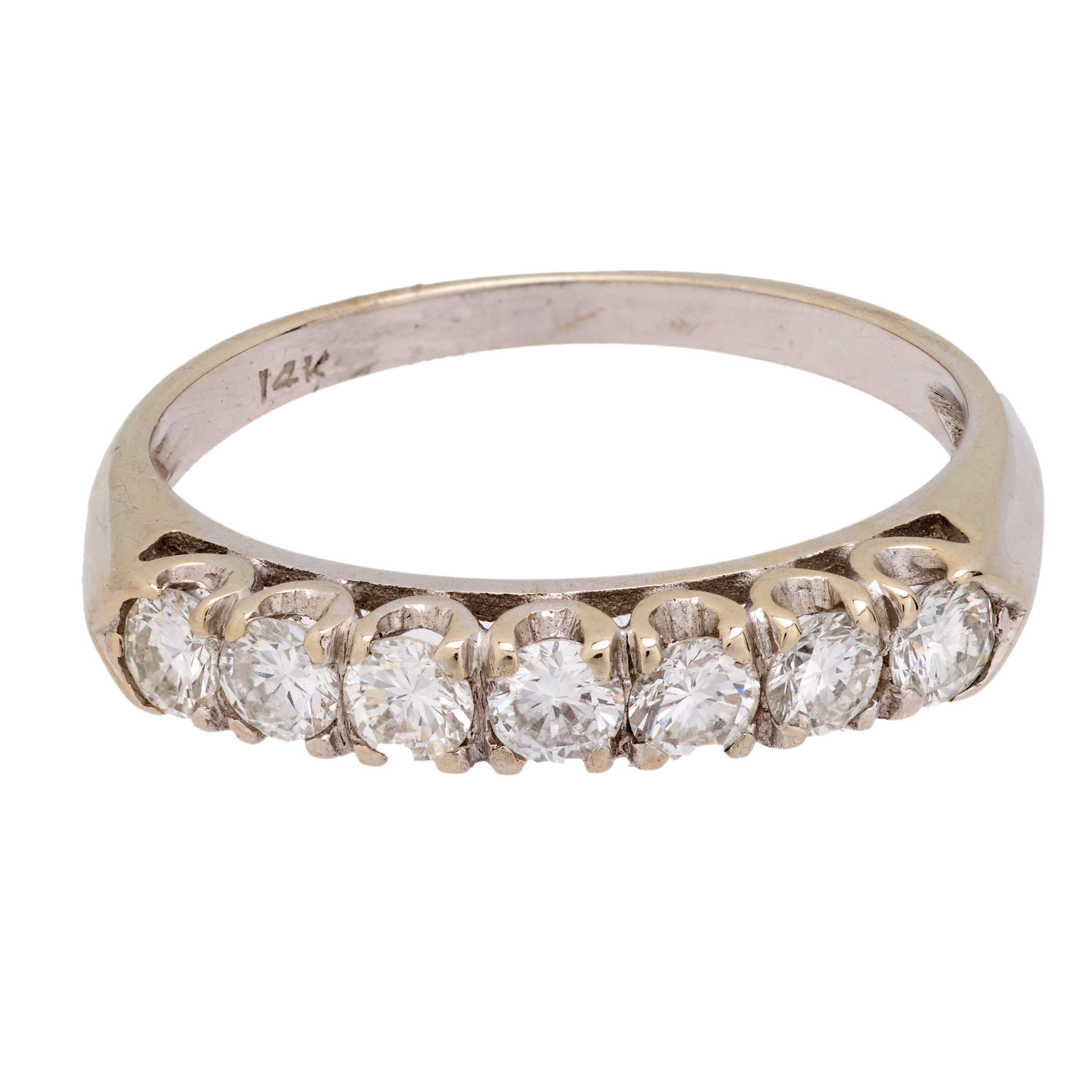 Old Mine Cut Edwardian diamond 18k yellow gold wedding band For Sale