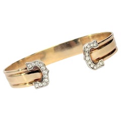 Edwardian Diamond 9 Carat Gold Bangle