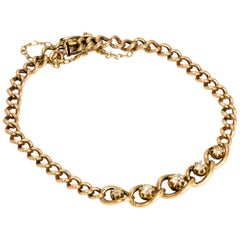 Antique Edwardian Diamond 9 Carat Gold Bracelet