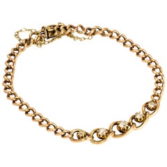 Antique Edwardian Diamond 9 Carat Gold Bracelet