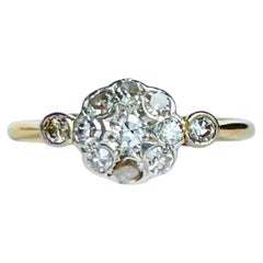 Vintage Edwardian Diamond and 18 Carat Daisy Cluster Ring
