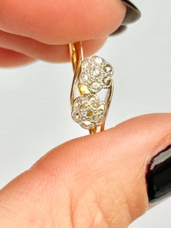 Edwardian Diamond and 18 Carat Double Cluster Ring