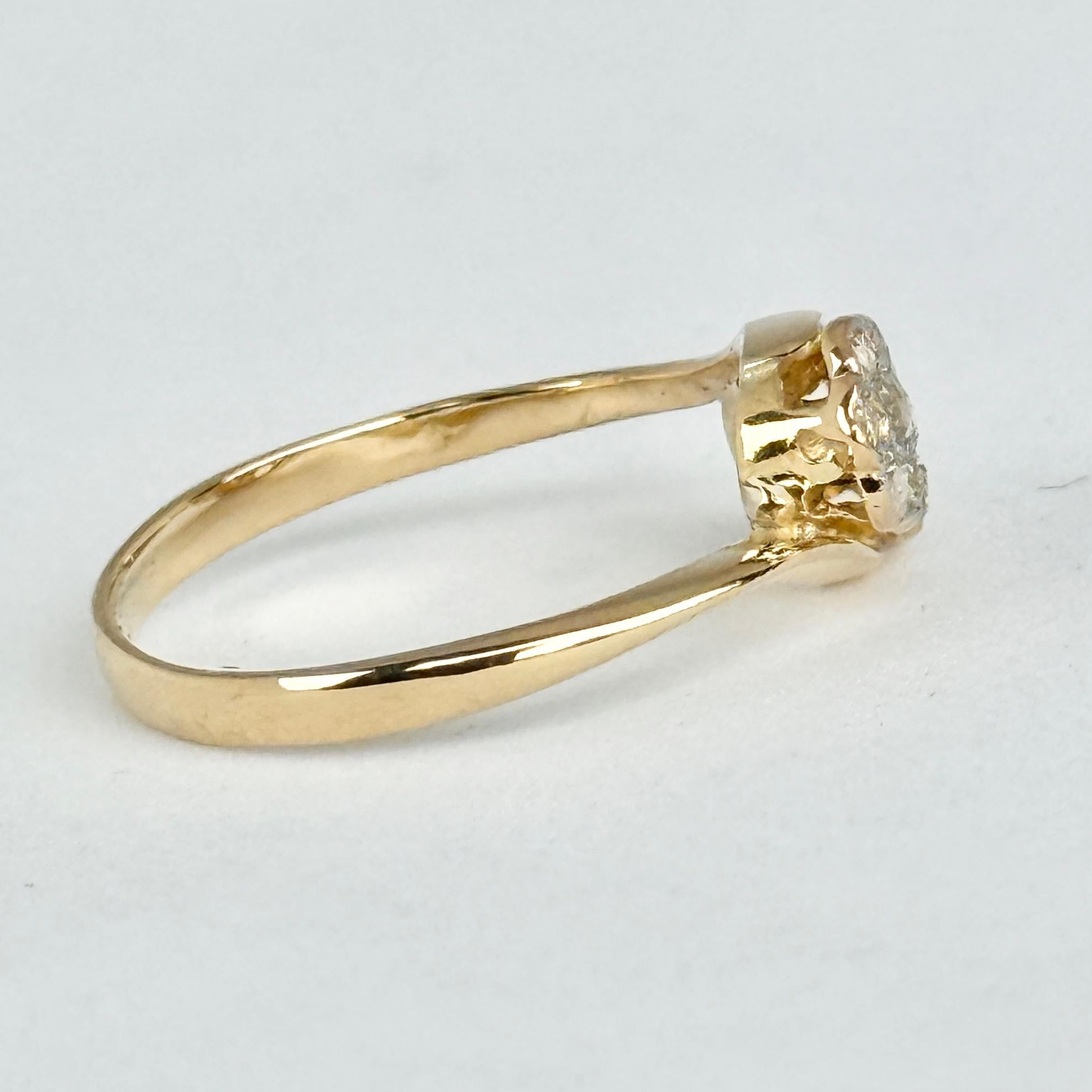 Edwardian Diamond and 18 Carat Double Cluster Ring For Sale 1