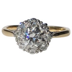 Edwardian Diamond and 18 Carat Gold Cluster Ring