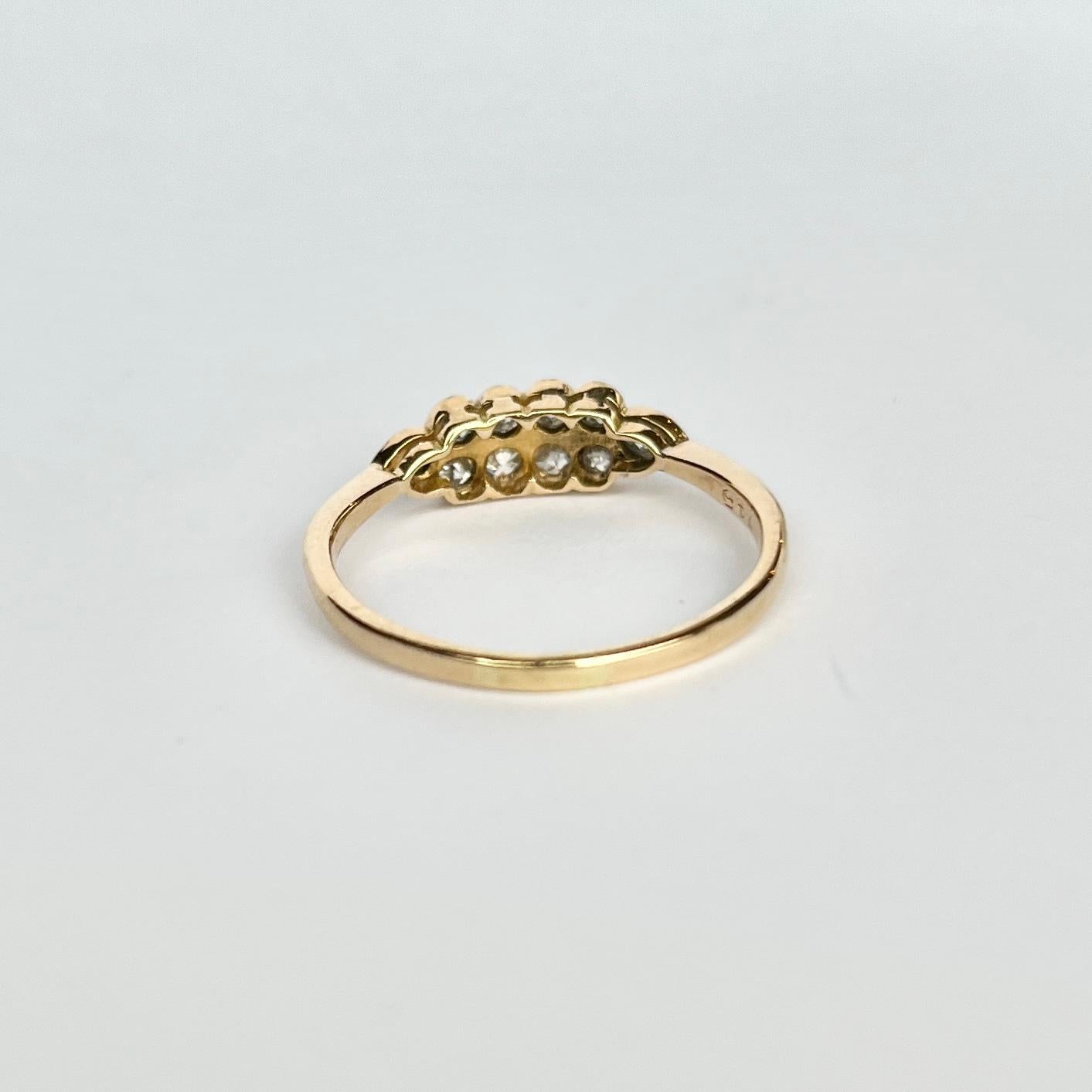Edwardian Diamond and 18 Carat Gold Double Row Band In Good Condition For Sale In Chipping Campden, GB