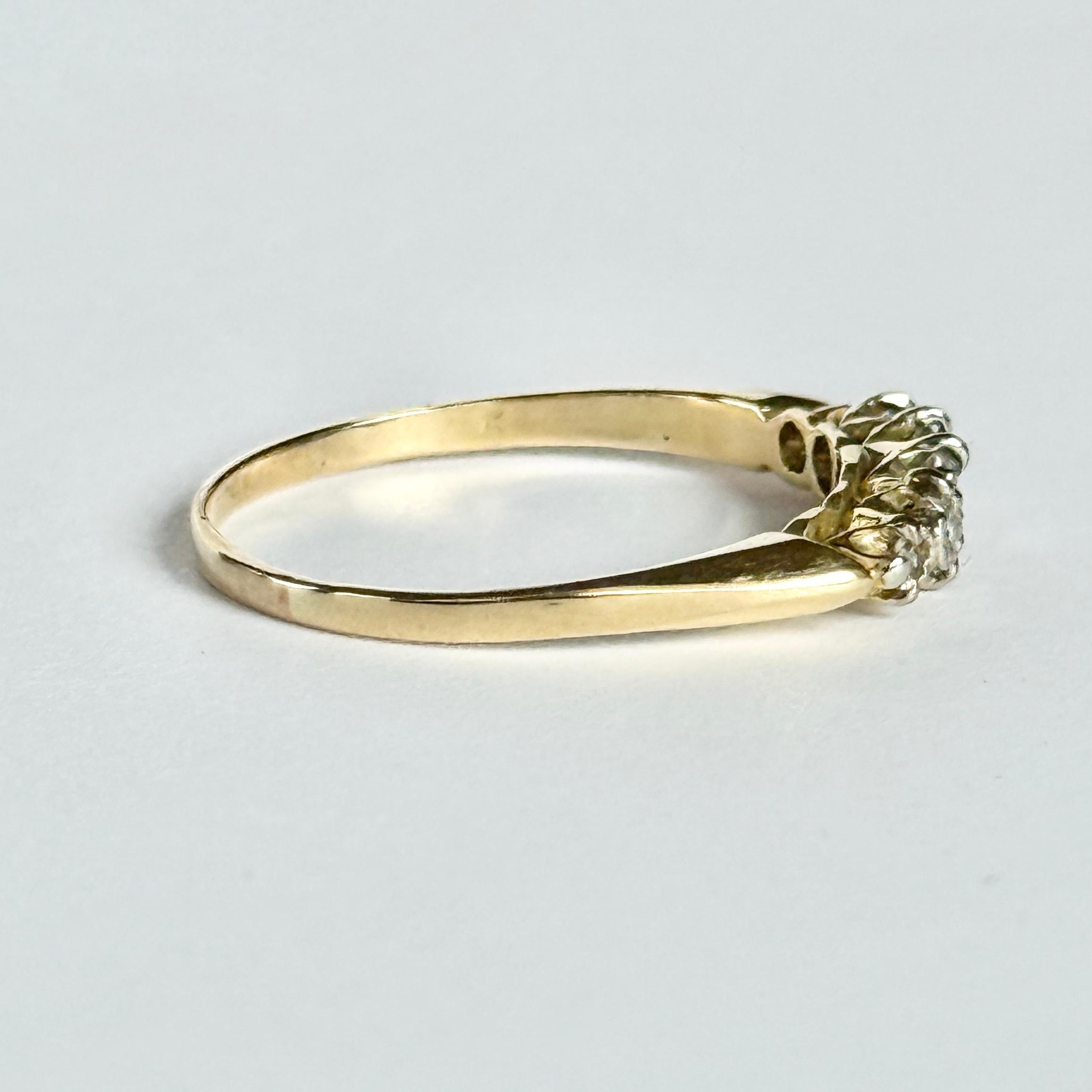 Edwardian Diamond and 18 Carat Gold Five-Stone Band Ring For Sale 1