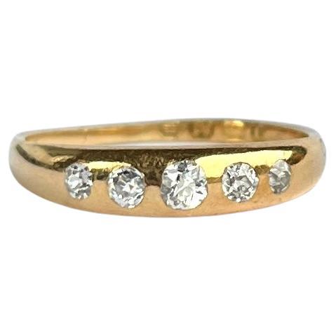 Edwardian Diamond and 18 Carat Gold Five-Stone Band Ring