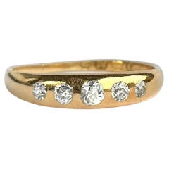 Antique Edwardian Diamond and 18 Carat Gold Five-Stone Band Ring