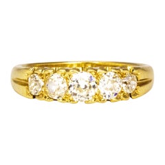 Edwardian Diamond and 18 Carat Gold Five-Stone Ring