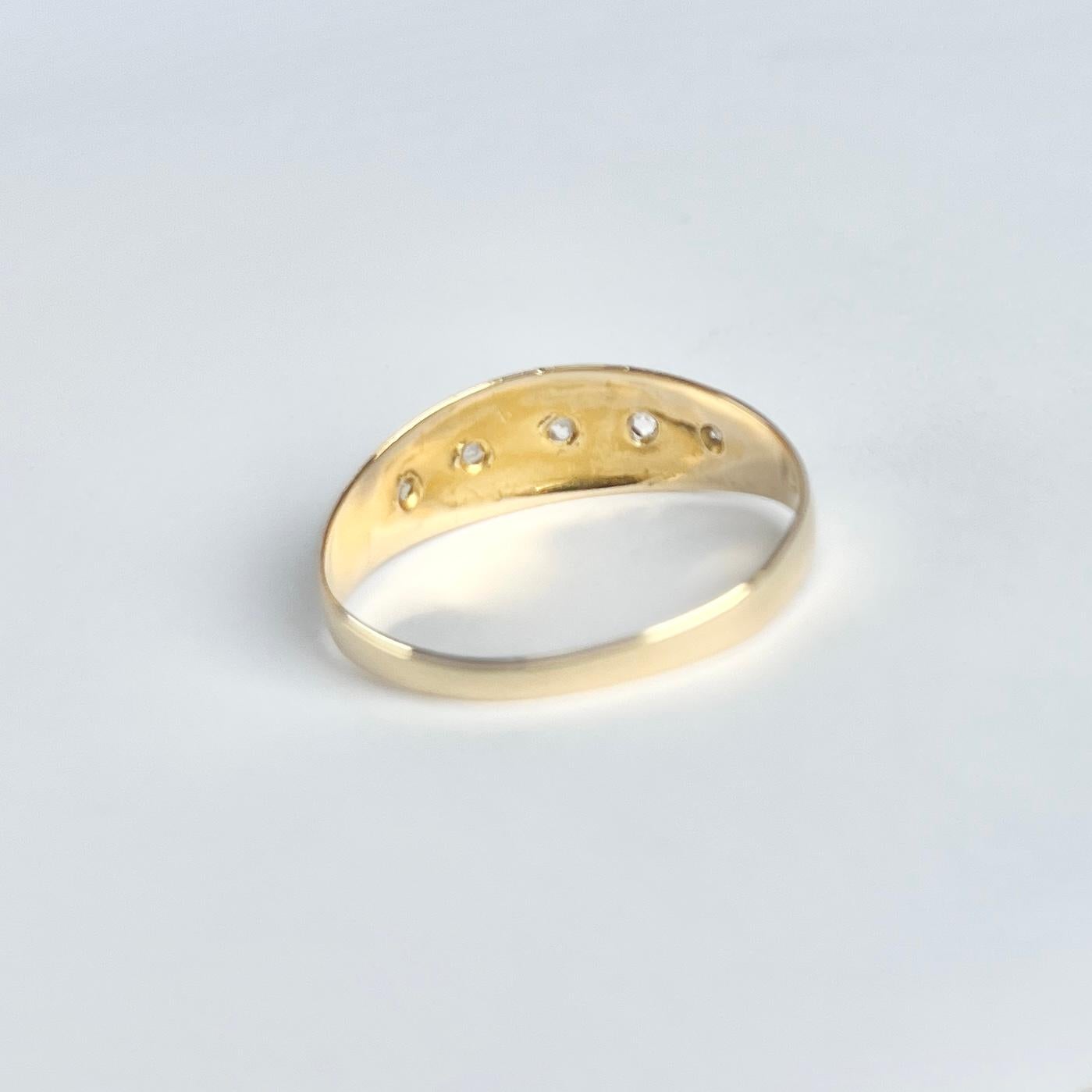 Edwardian Diamond and 18 Carat Gold Gypsy Five-Stone Ring In Good Condition In Chipping Campden, GB