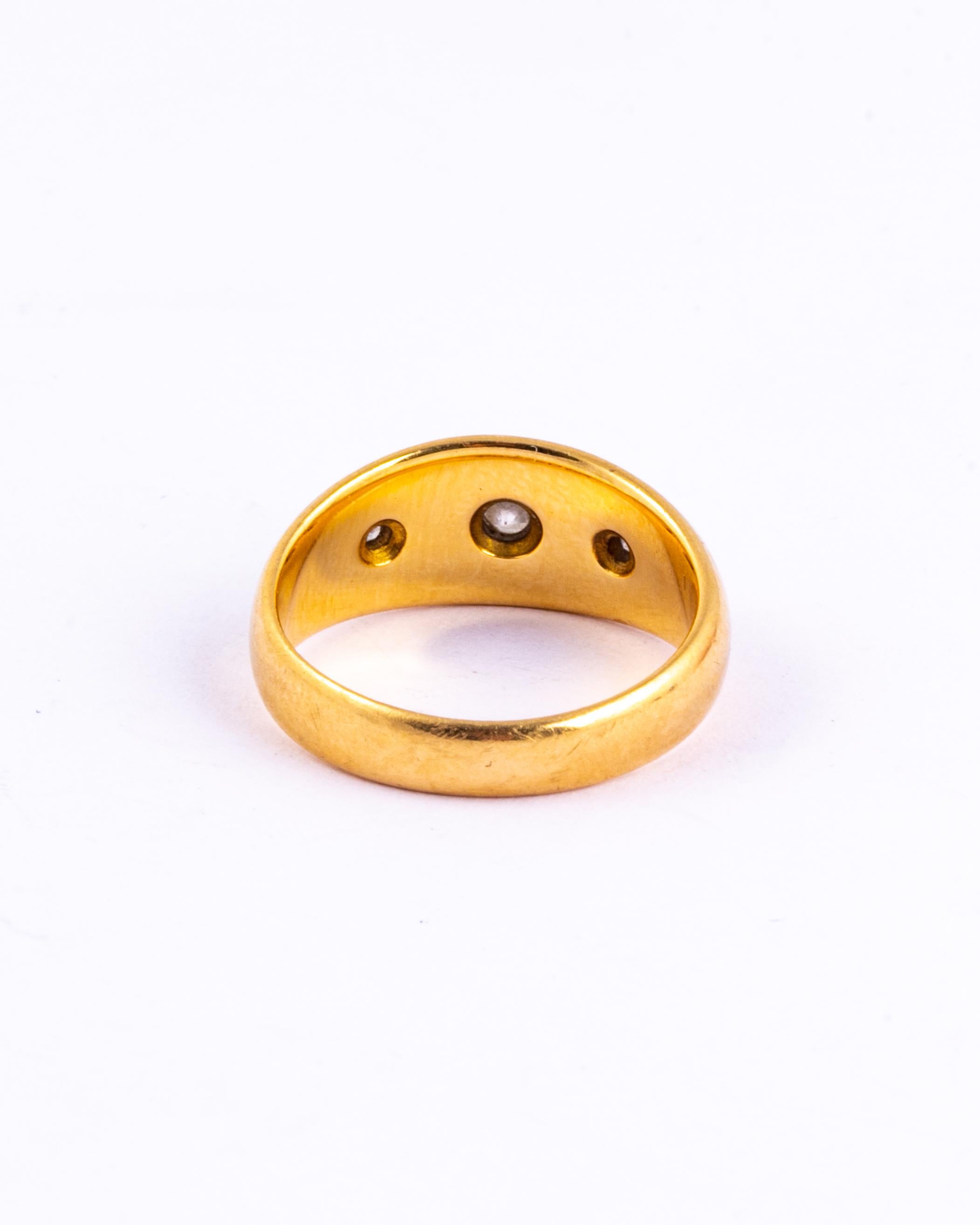 Edwardian Diamond and 18 Carat Gold Gypsy Ring In Good Condition In Chipping Campden, GB