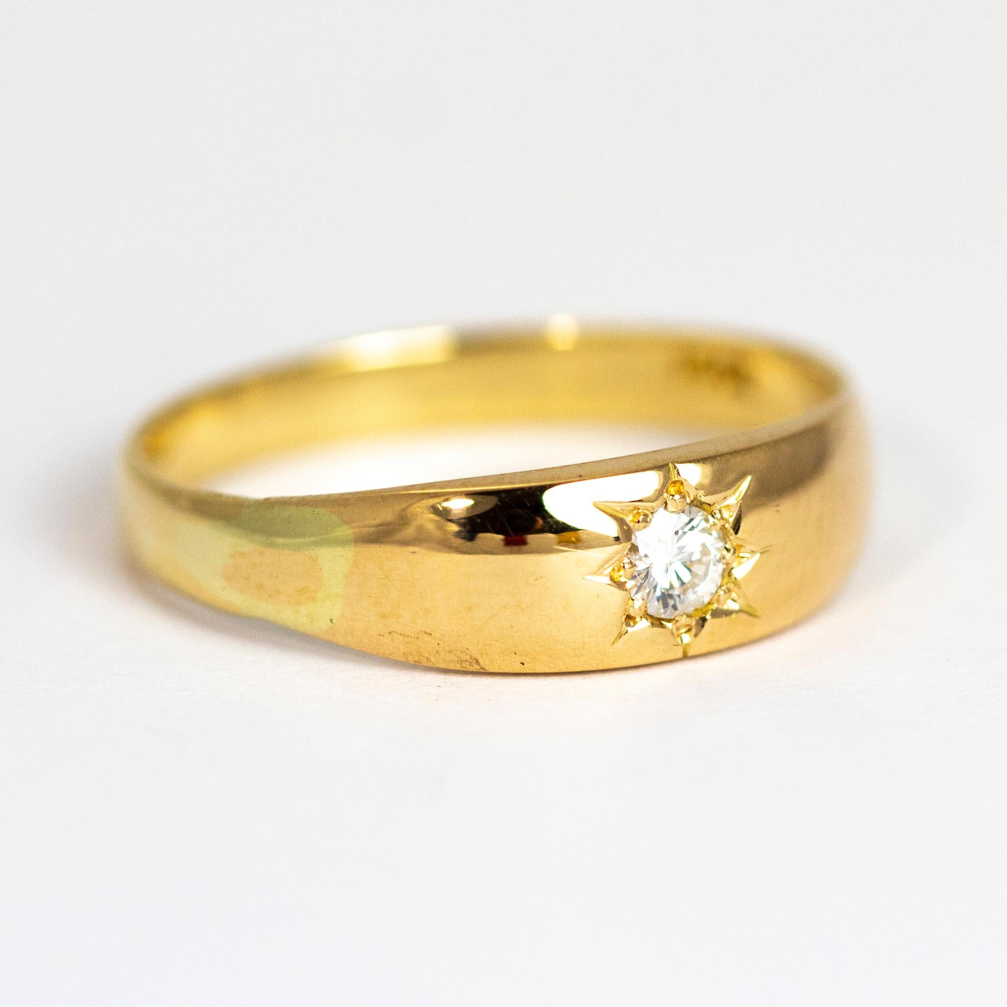 Edwardian Diamond and 18 Carat Gold Gypsy Ring 1