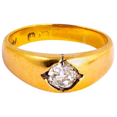 Antique Edwardian Diamond and 18 Carat Gold Gypsy Ring