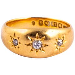 Antique Edwardian Diamond and 18 Carat Gold Gypsy Ring