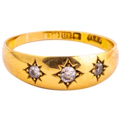 Antique Edwardian Diamond and 18 Carat Gold Gypsy Ring