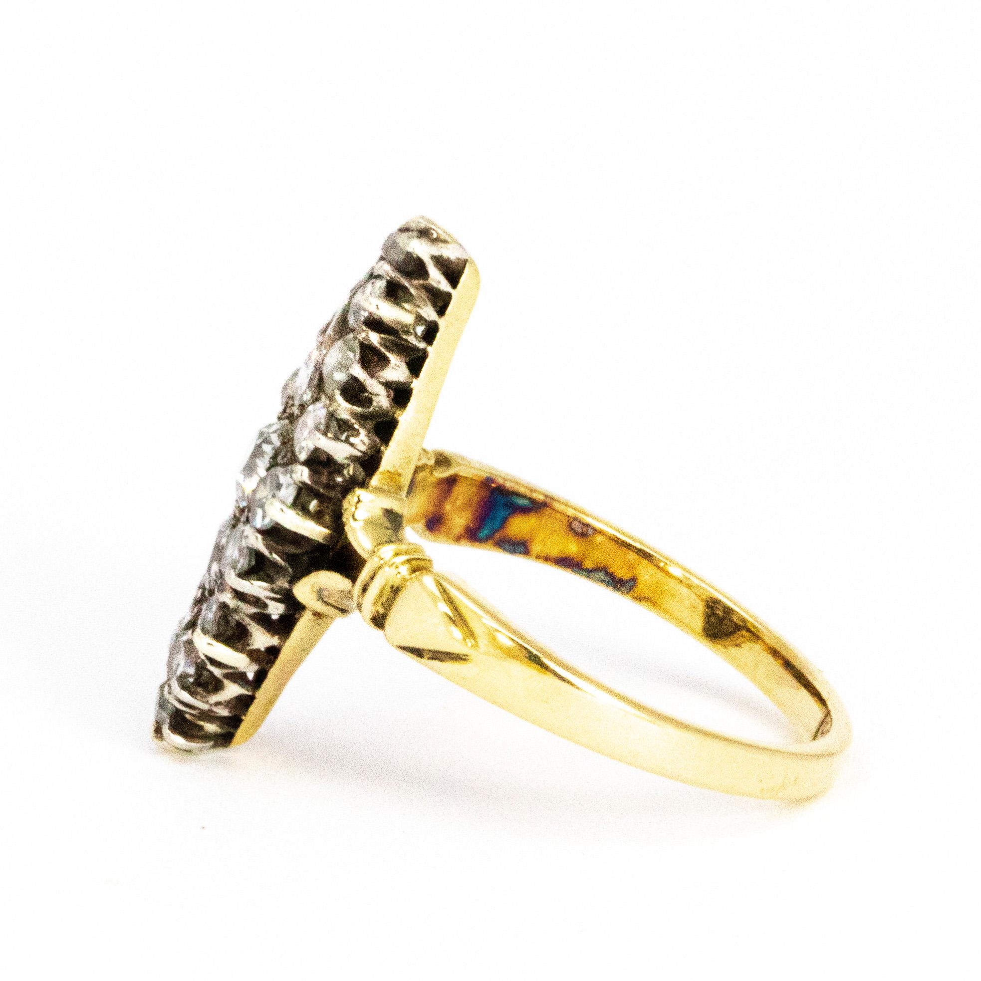 Edwardian Diamond and 18 Carat Gold Marquise Ring In Good Condition In Chipping Campden, GB