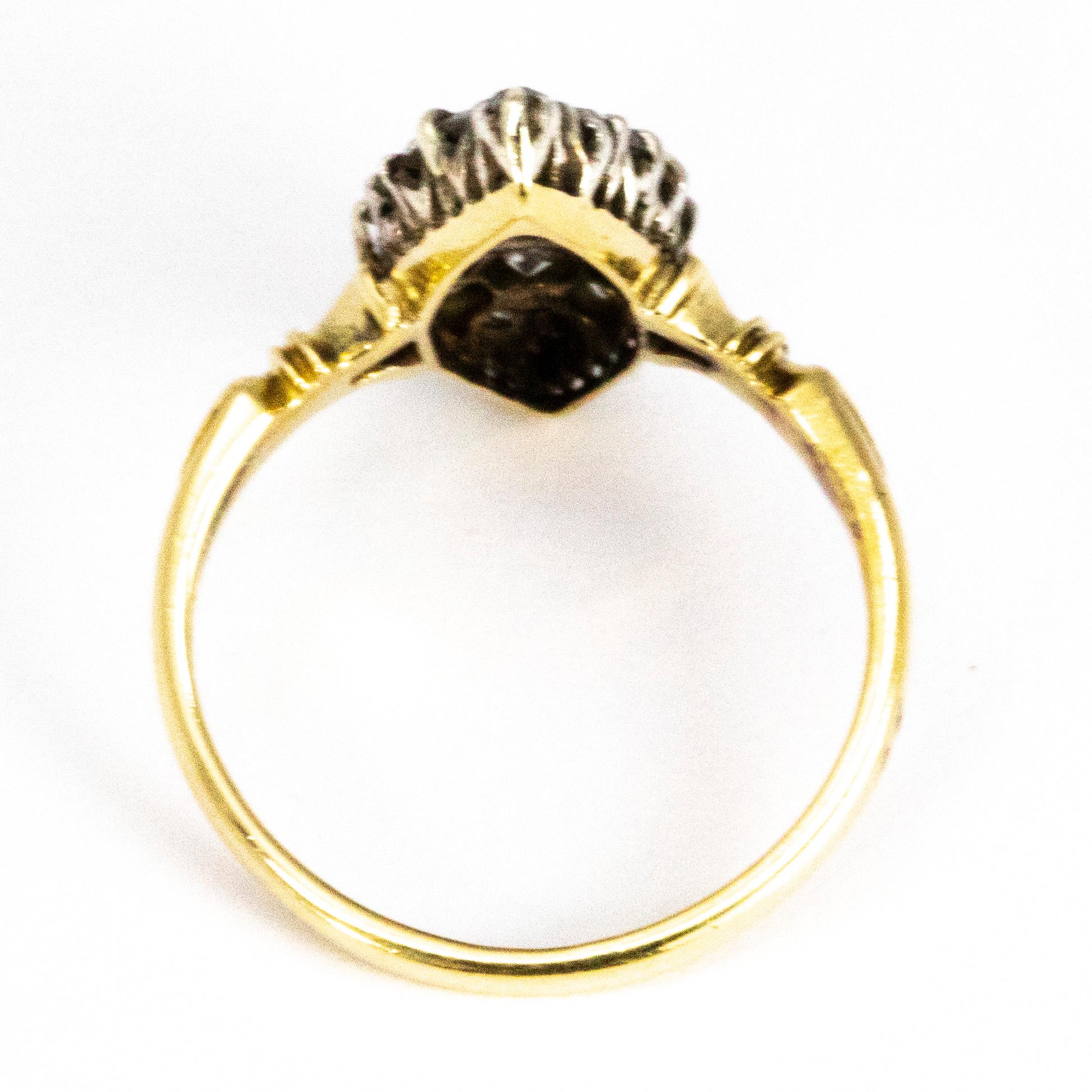 Edwardian Diamond and 18 Carat Gold Marquise Ring 1