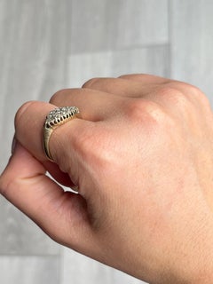 Edwardian Diamond and 18 Carat Gold Panel Ring