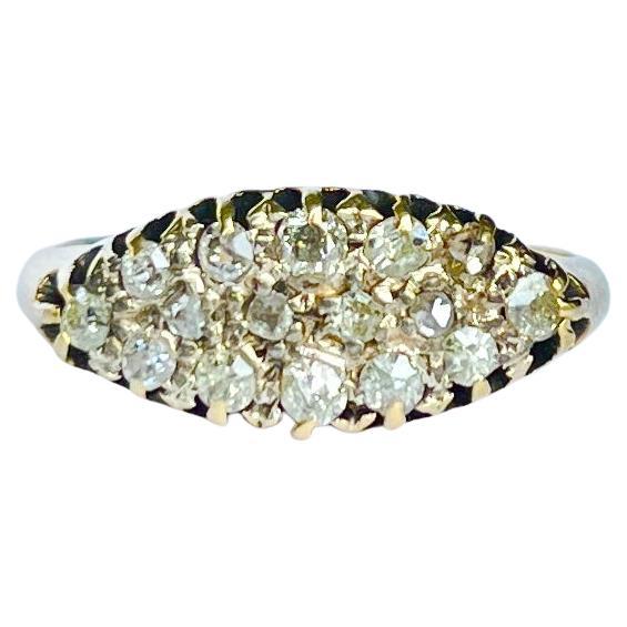 Edwardian Diamond and 18 Carat Gold Panel Ring