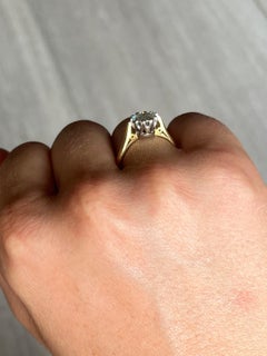 Edwardian Diamond and 18 Carat Gold Solitaire Ring