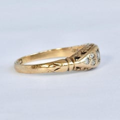 Edwardianischer Diamant und 18 Karat Gold Sternfassung Ring