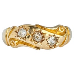 Edwardian Diamond and 18 Carat Gold Star Setting Ring