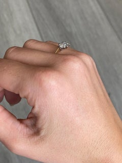 Edwardian Diamond and 18 Carat Gold Three-Stone Ring