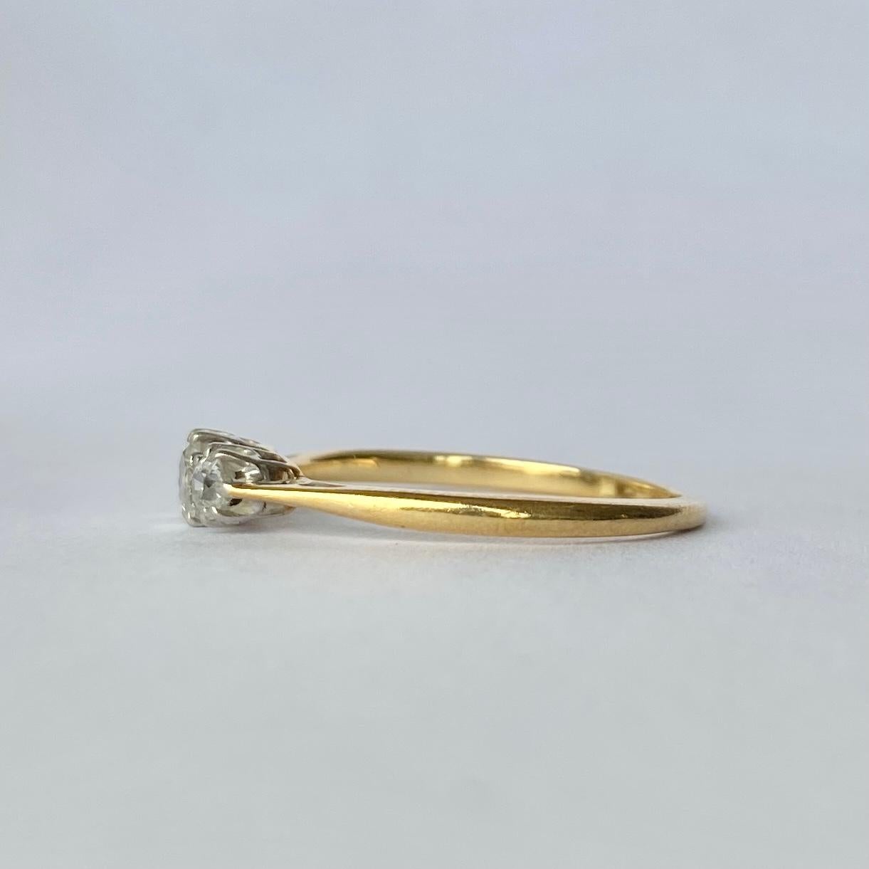 edwardian three stone diamond ring