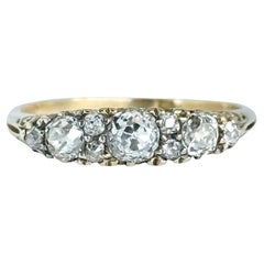 Antique Edwardian Diamond and 18 Carat Gold Three Stone Ring