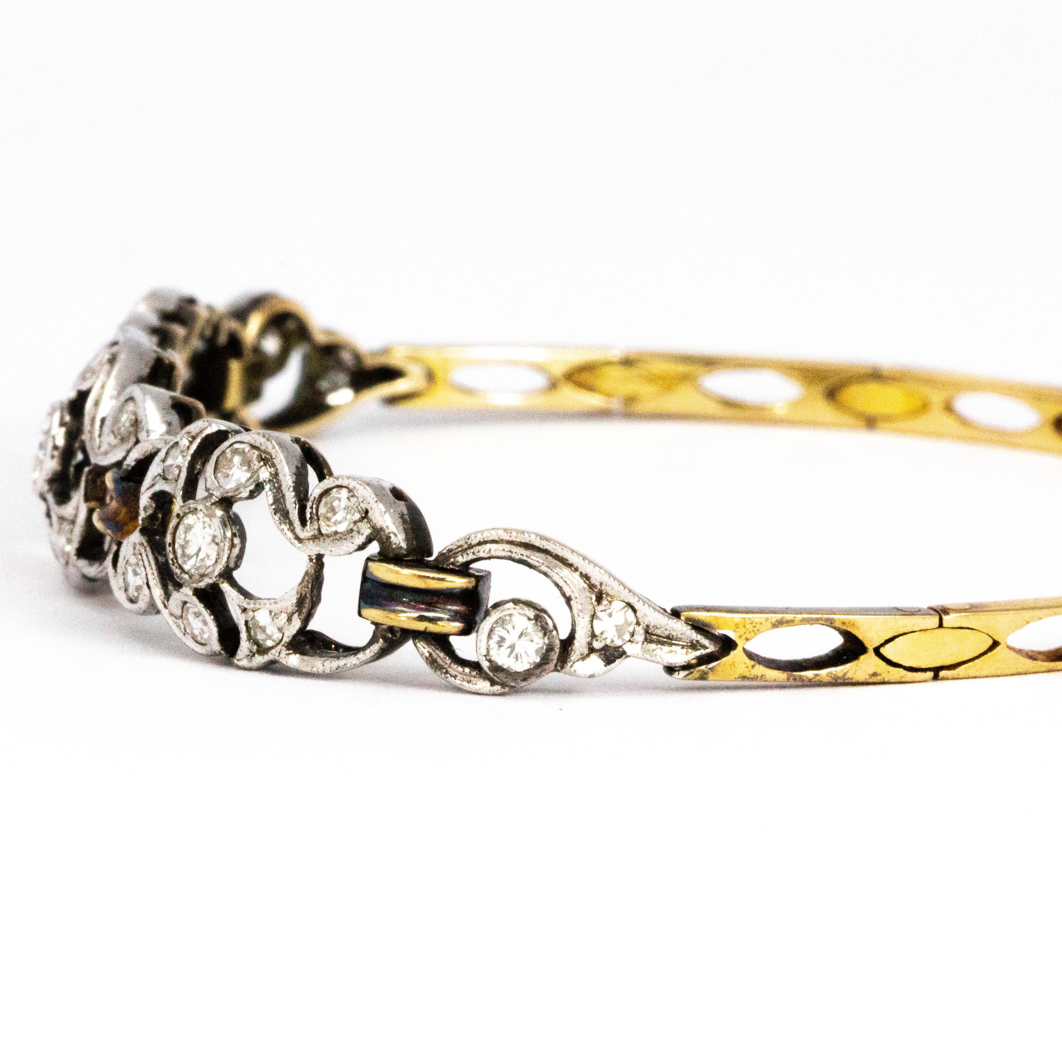Women's or Men's Edwardian Diamond and 18 Carat Gold Bracelet