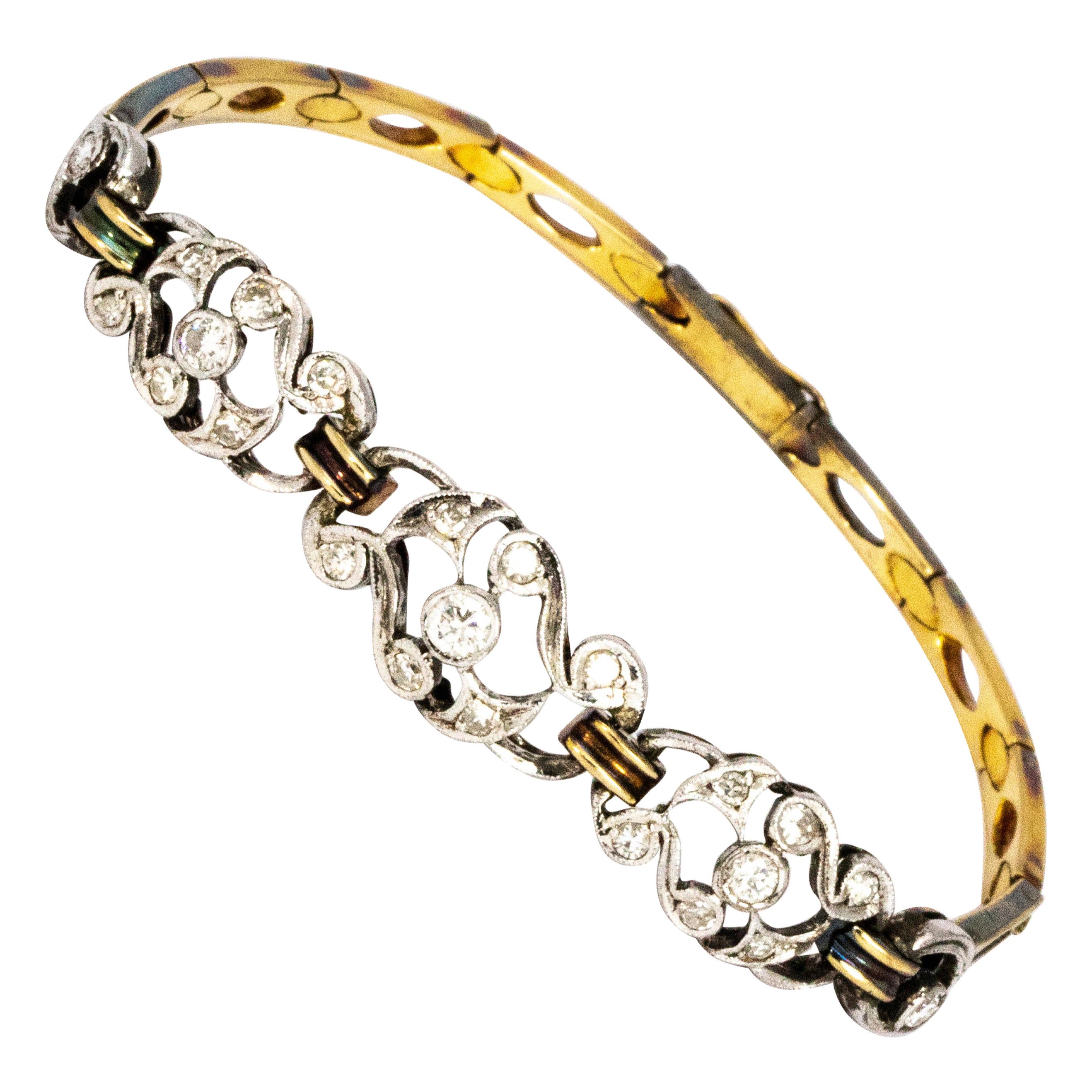 Edwardian Diamond and 18 Carat Gold Bracelet