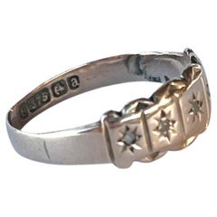 Edwardian Diamond and 9 Carat Gold Five Stone Star Setting Band