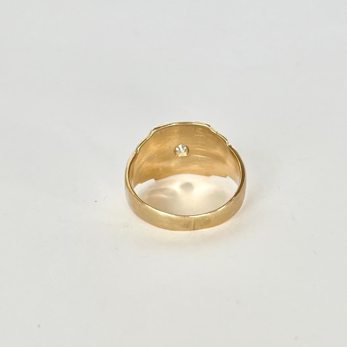 Edwardian Diamond and 9 Carat Gold Ring In Good Condition In Chipping Campden, GB