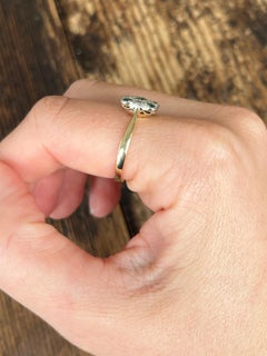 Edwardian Diamond and Demantoid Garnet 18 Carat Gold Panel Ring