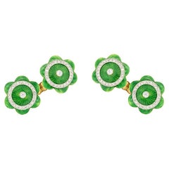 Edwardian Diamond and Enamel Cufflinks, c.1910s