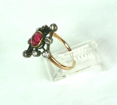 Edwardian Diamond and Faux Ruby Ring