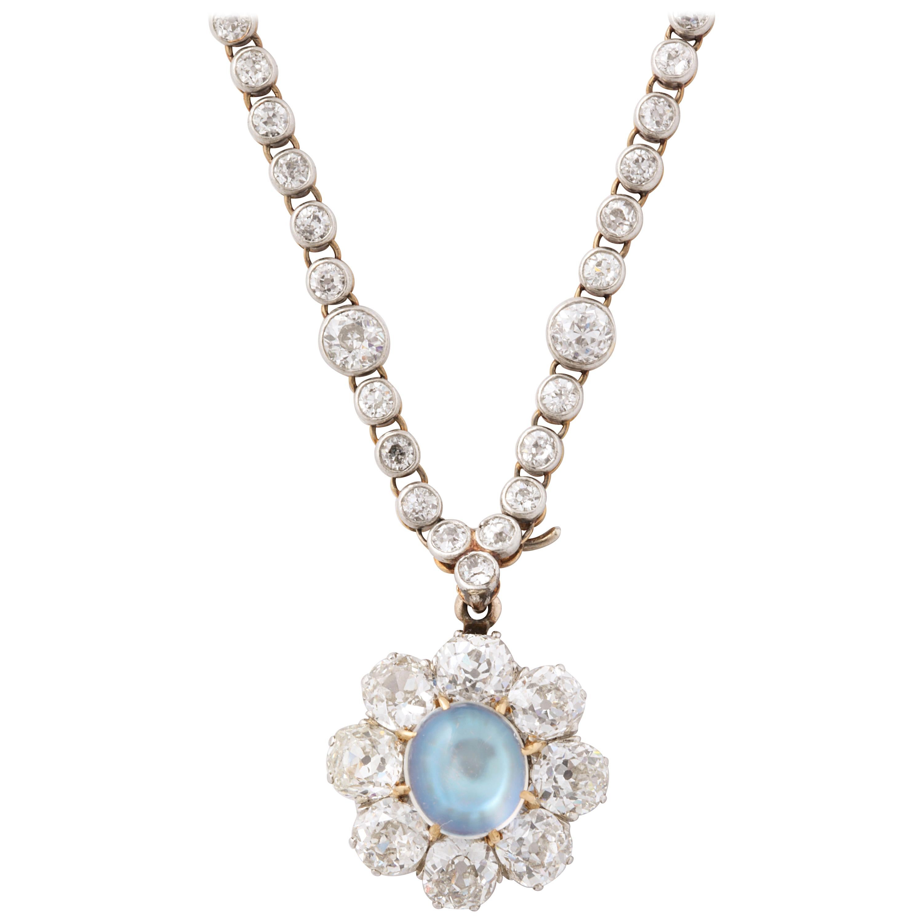 Edwardian Diamond Chain Necklace For Sale at 1stDibs