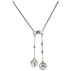 Edwardian Diamond and Pearl 'Lavalière' Pendant Necklace