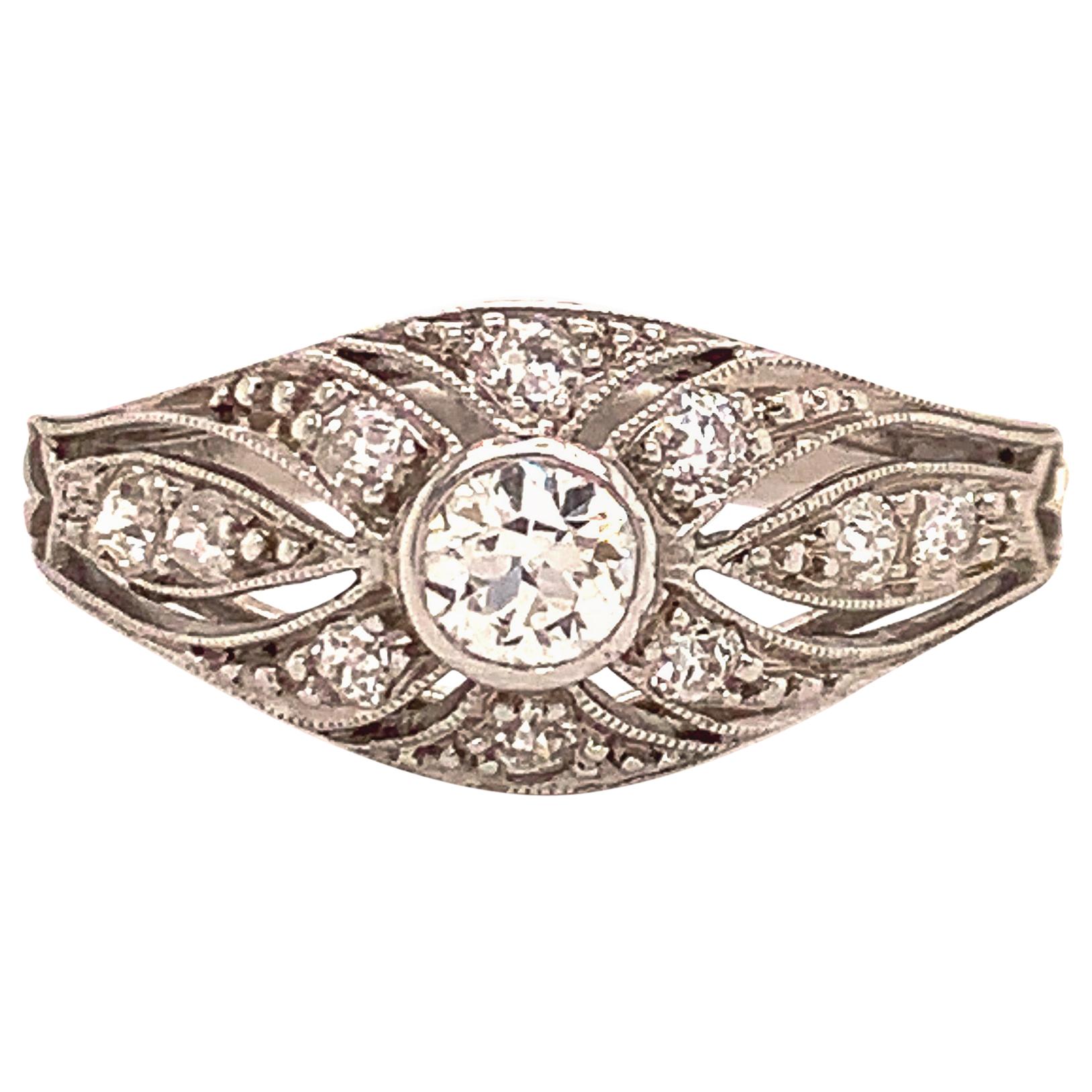 Edwardian Diamond and Platinum Engagement Ring