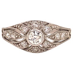 Antique Edwardian Diamond and Platinum Engagement Ring