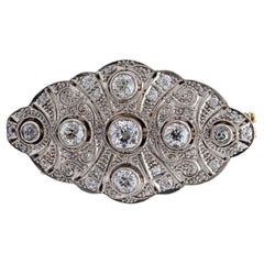 Antique Edwardian Diamond and Platinum Filigree Brooch