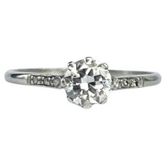 Bague solitaire en platine et diamant de style édouardien