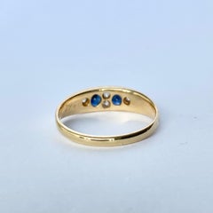 Edwardian Diamond and Sapphire 18 Carat Gold Gypsy Ring
