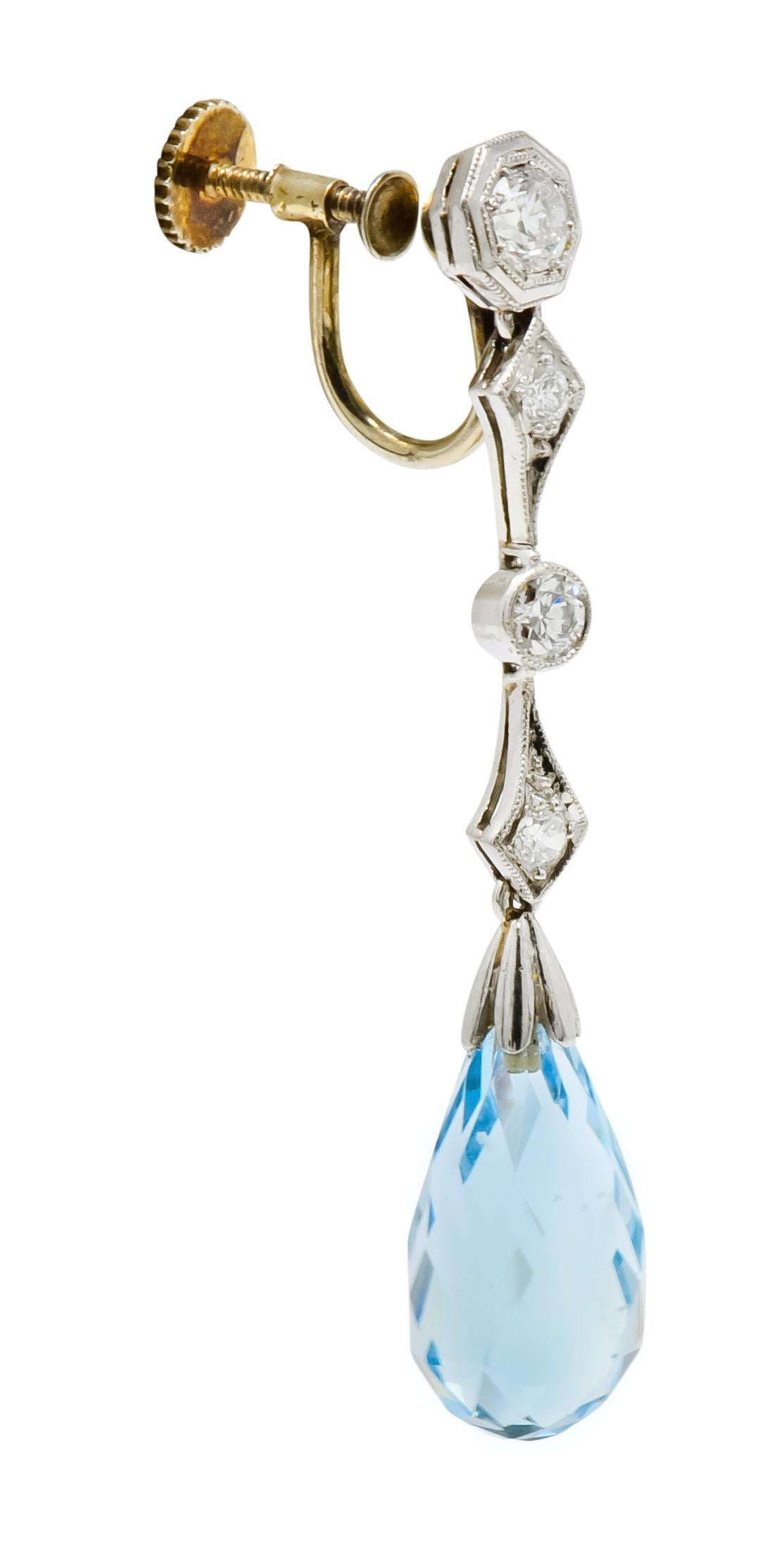aquamarine briolette earrings